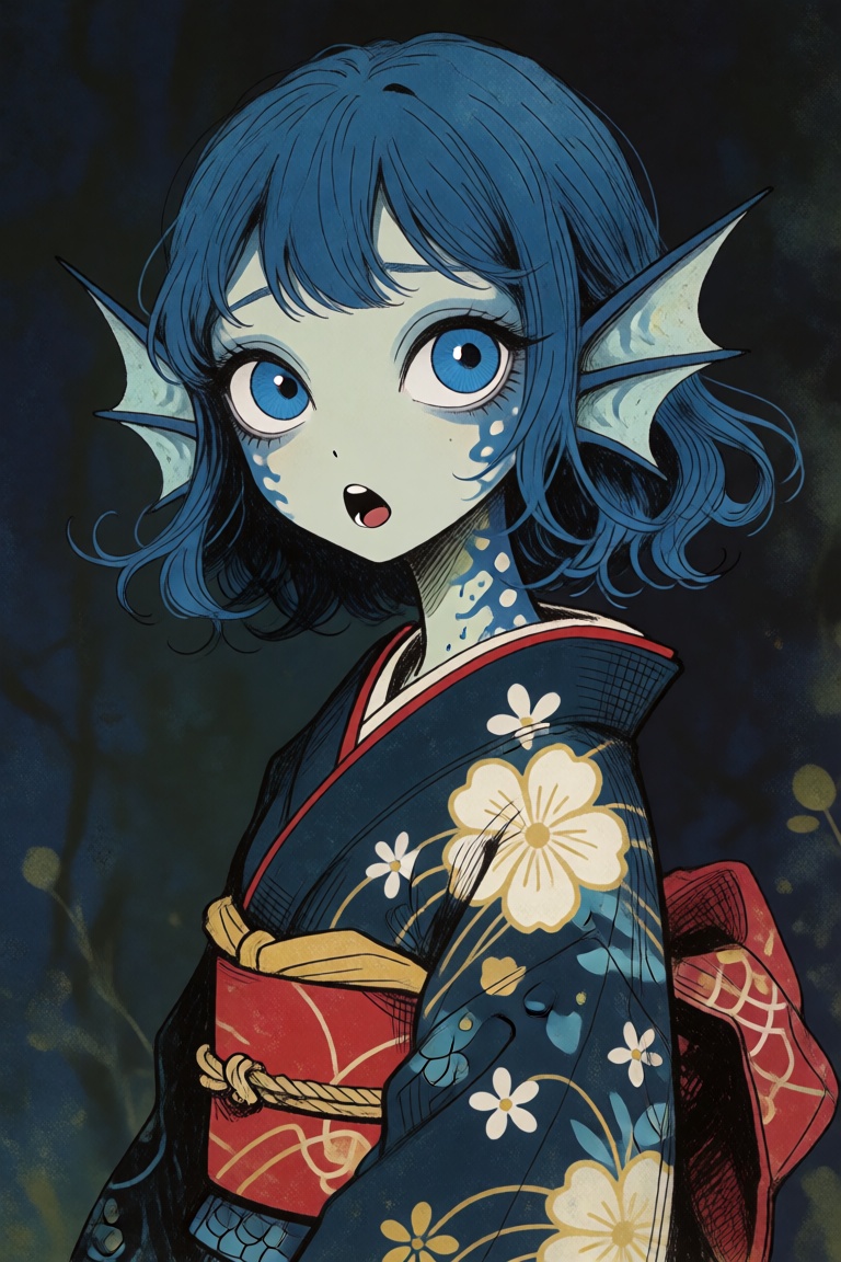 1girl,  blue eyes,  blue hair on Tensor.Art