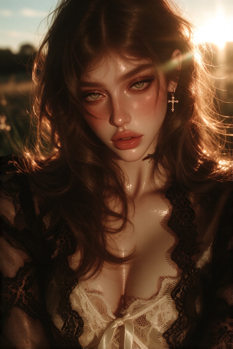 This is a digital photograph of a young woman with a fair,  slightly pinkish complexion and delicate,  feminine features....