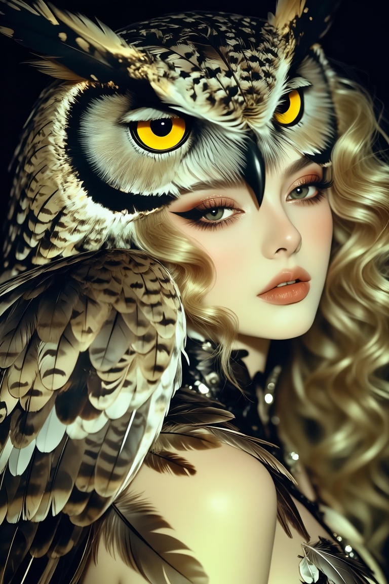 Owl girl,  solo,  model on Tensor.Art