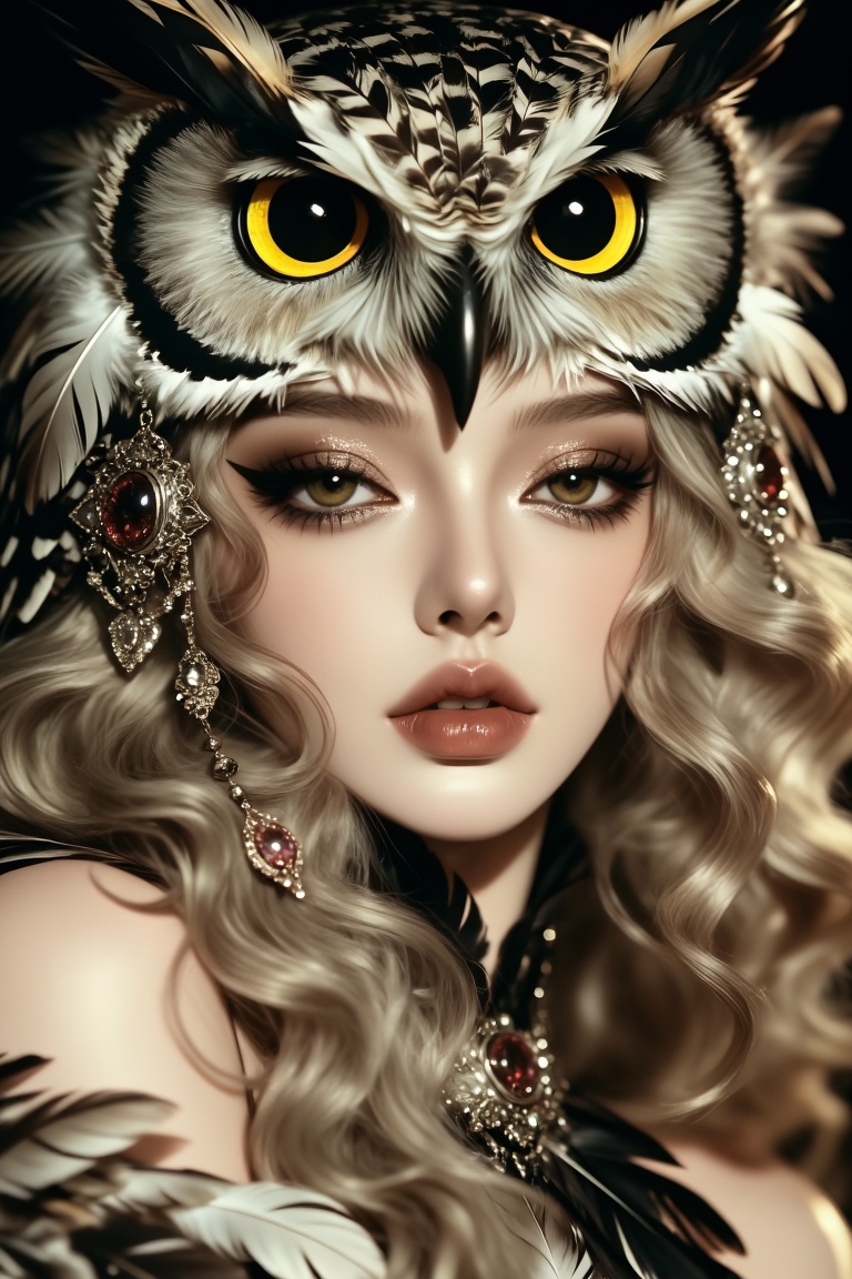 Owl girl,  solo,  model on Tensor.Art
