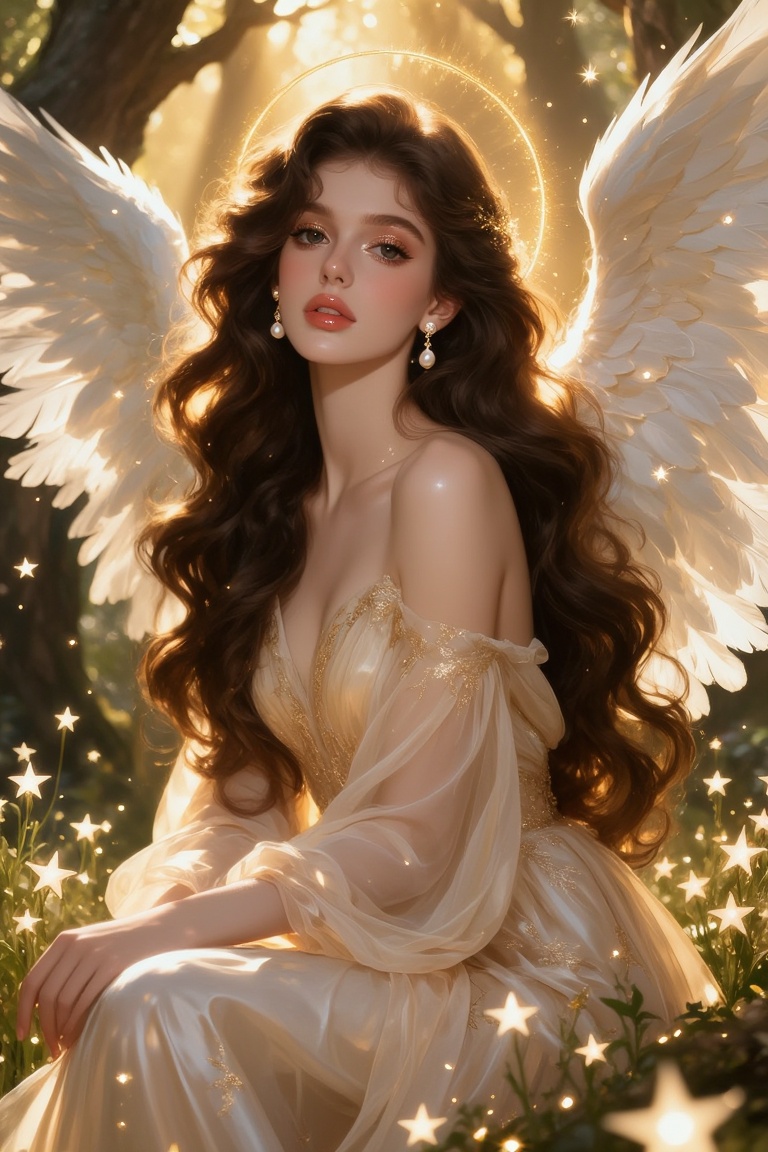1woman,  solo,  portrait of a young majestic angel woman on Tensor.Art