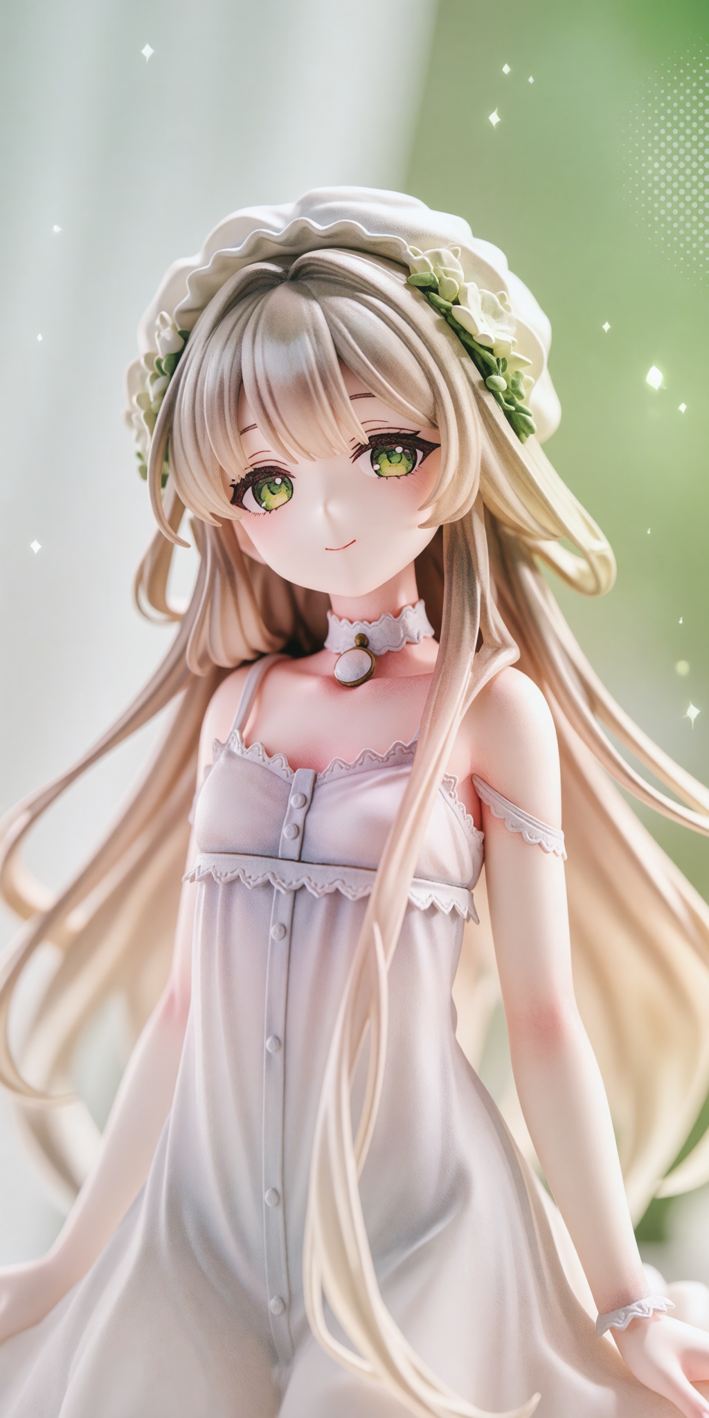 highly detailed anime-style collectible figurine or 3D character render,  polished 3D digital art,  hyper-realistic textur...