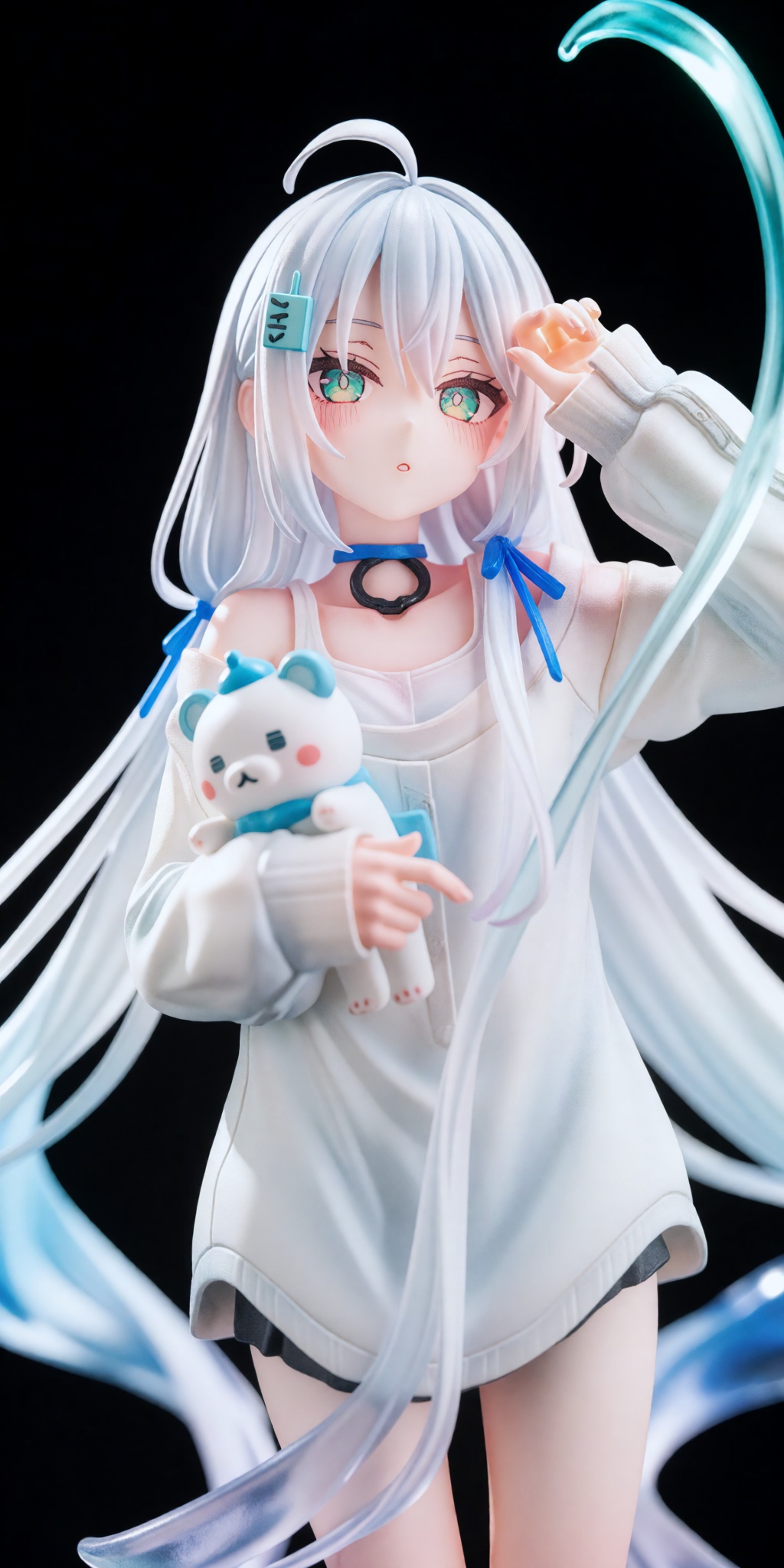highly detailed anime-style collectible figurine or 3D character render,  polished 3D digital art,  hyper-realistic textur...