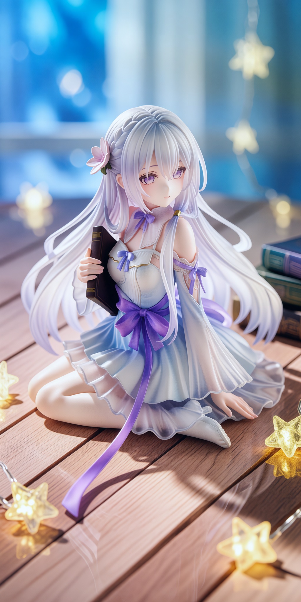 highly detailed anime-style collectible figurine or 3D character render,  polished 3D digital art,  hyper-realistic textur...