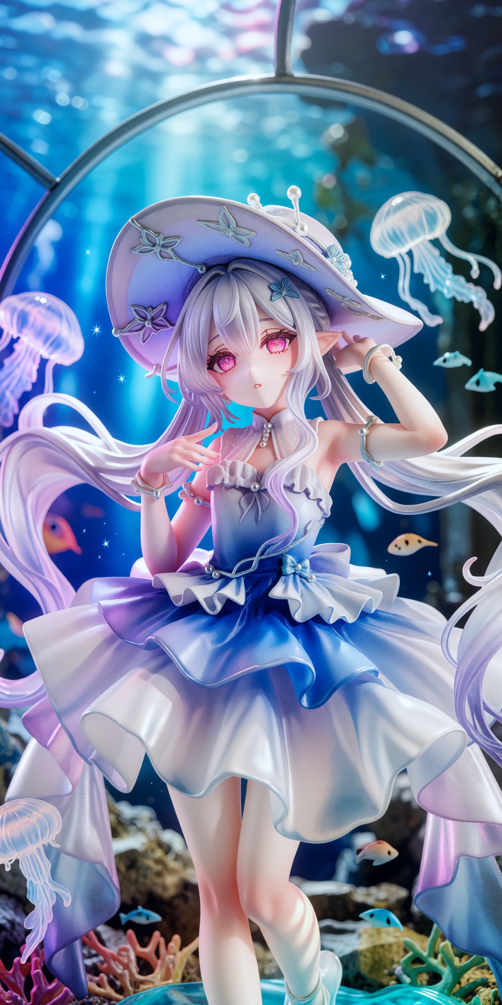 highly detailed anime-style collectible figurine or 3D character render,  polished 3D digital art,  hyper-realistic textur...