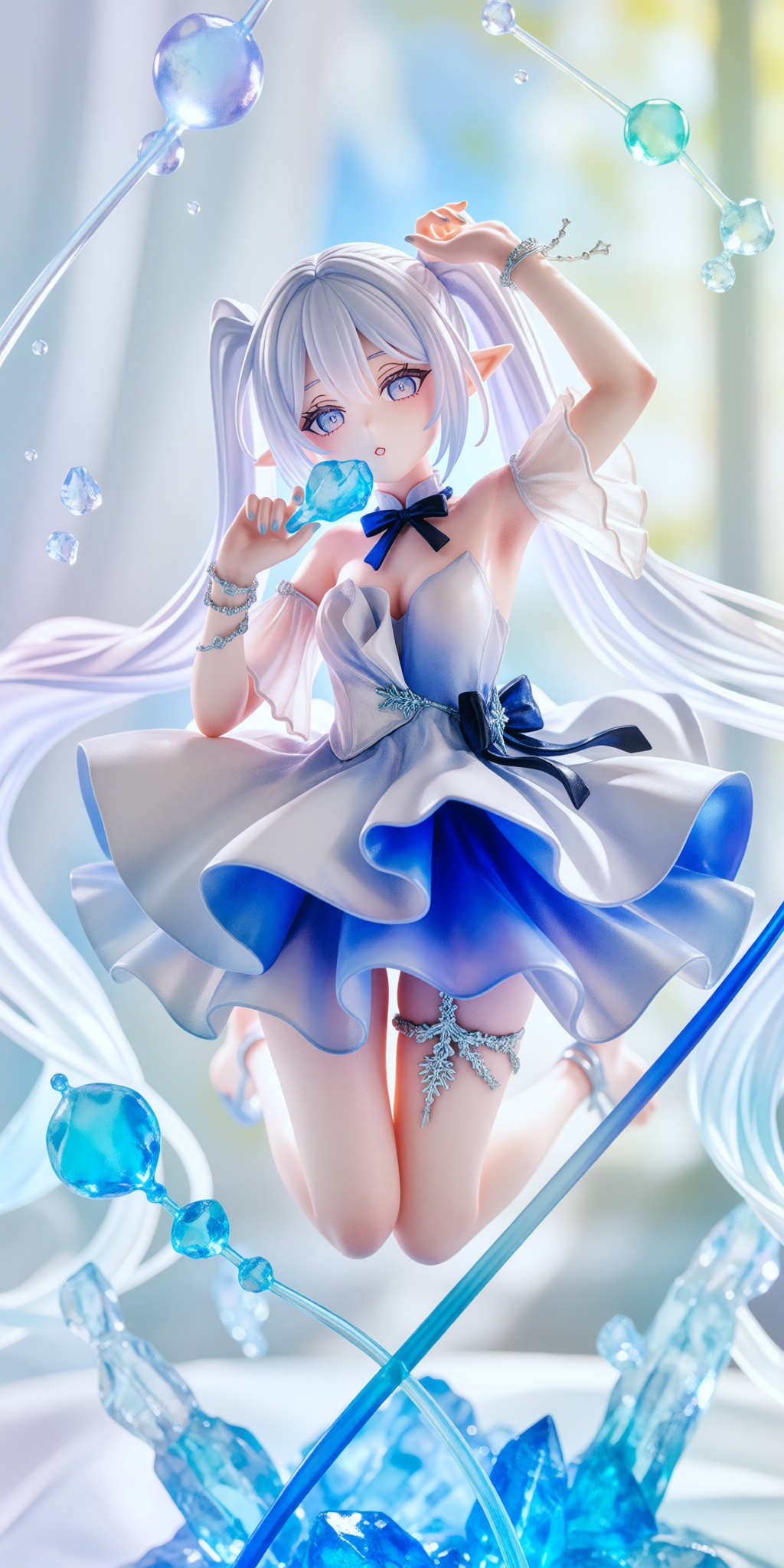 highly detailed anime-style collectible figurine or 3D character render,  polished 3D digital art,  hyper-realistic textur...