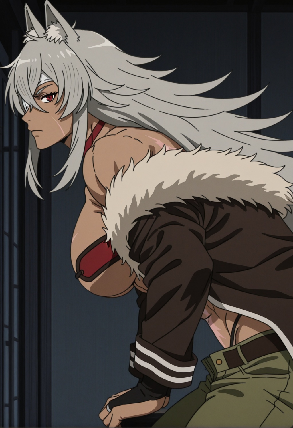 ghislainemt,  muscular female,  animal ears on Tensor.Art