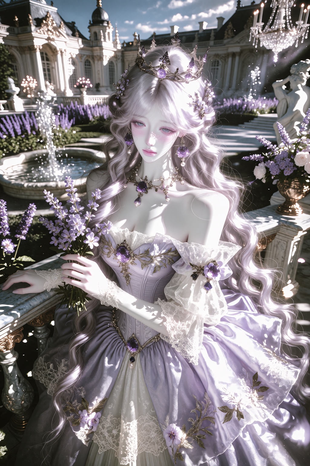character: ***** young woman,  solo,  elegant manhwa princess on Tensor.Art