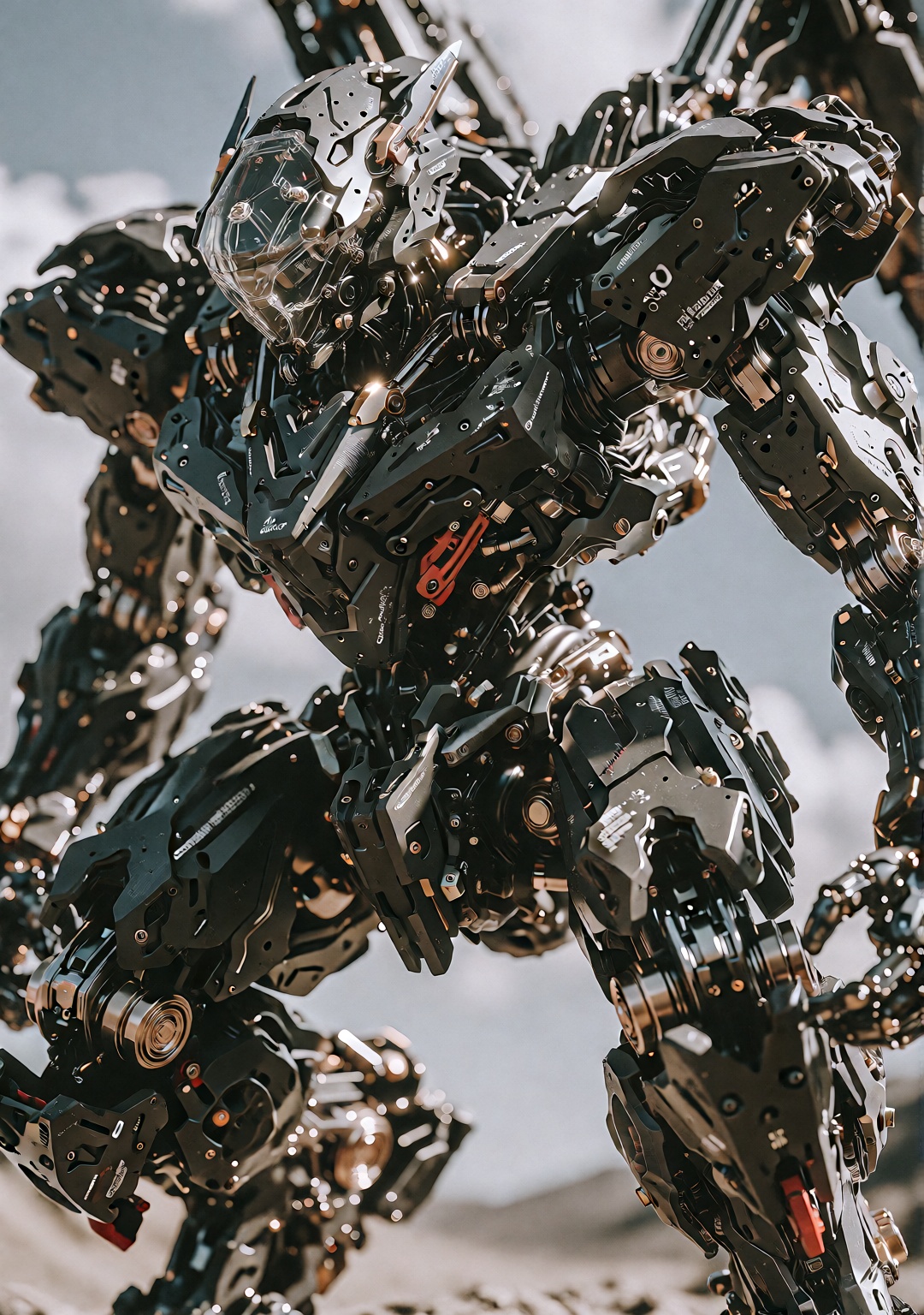 Large,  imposing,  dark-grey mech on Tensor.Art
