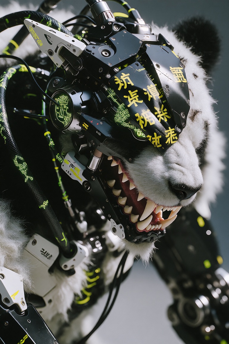 Create an ultra-detailed biomechanical cyborg with a complex mechanical design,  featuring futuristic mecha armor and a sy...