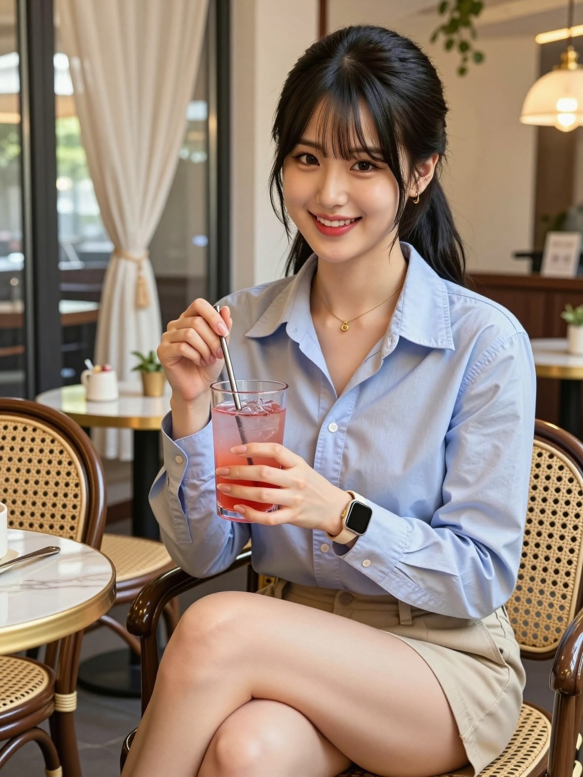 Korean Woman Image Real Photo: 2.0,  Height 185cm,  Hourglass figure with round and voluptuous I-cup breasts on Tensor.Art