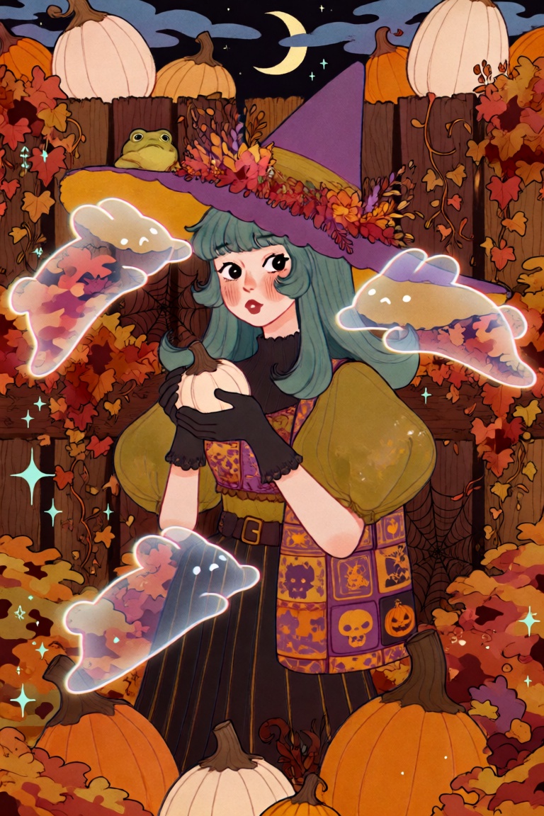 @ChLthr,  digital illustration The color palette relies heavily on an autumnal scheme of burnt oranges,  deep purples on T...