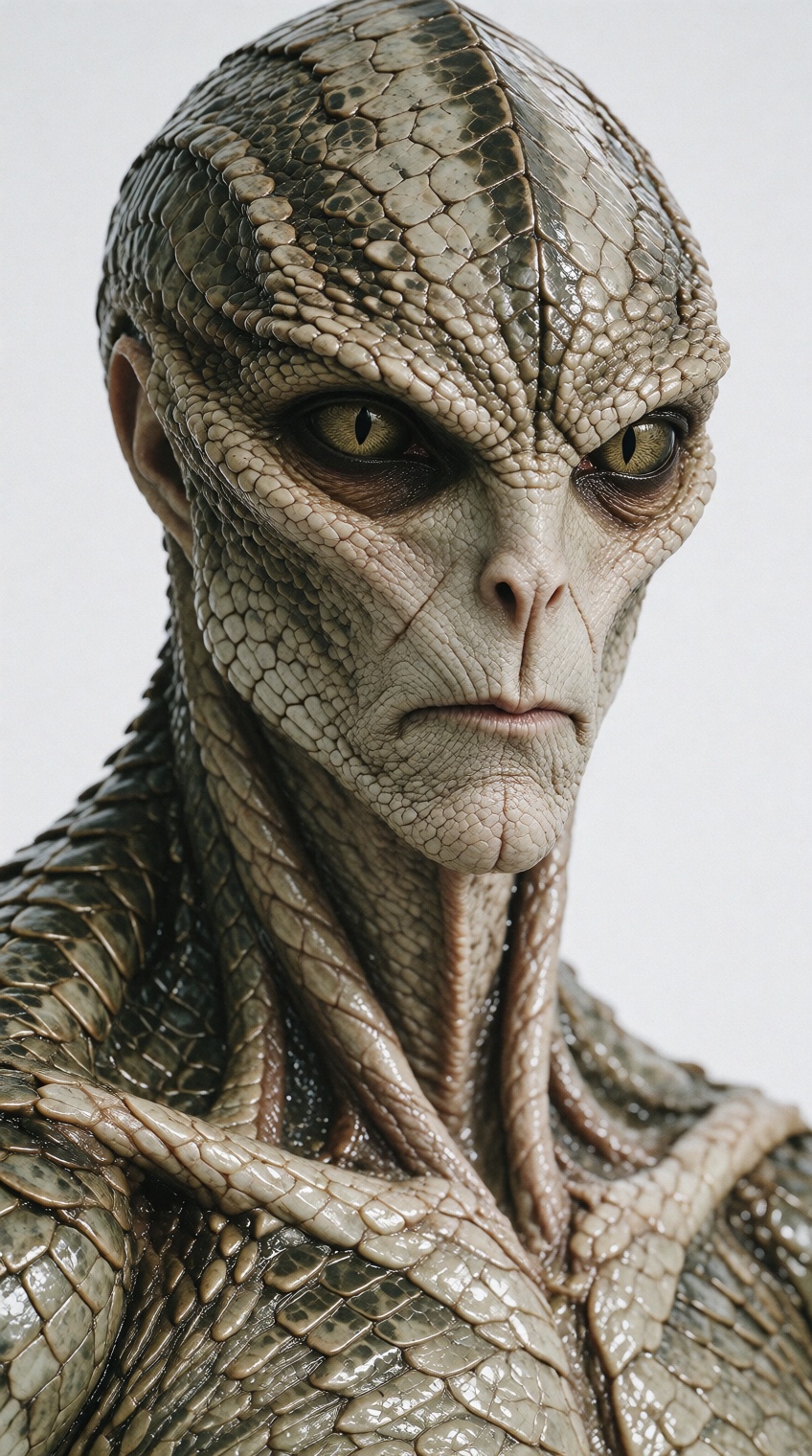 mature reptilian extraterrestrial humanoid,  classic reptiloid alien,  imposing brutal ***** creature on Tensor.Art