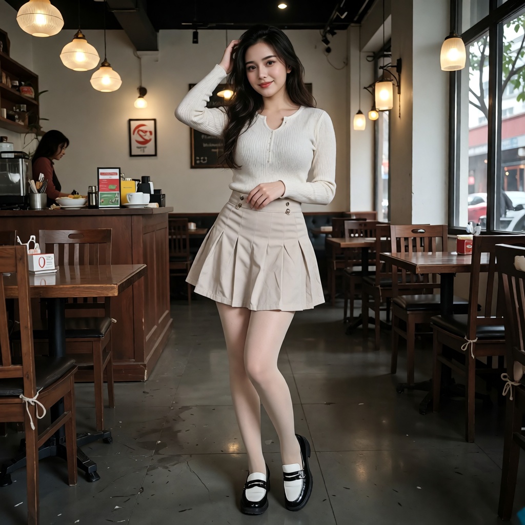{ "task": "create image",  "prompt": "A photorealistic young ***** woman posing playfully and flirtatiously in a cozy mode...
