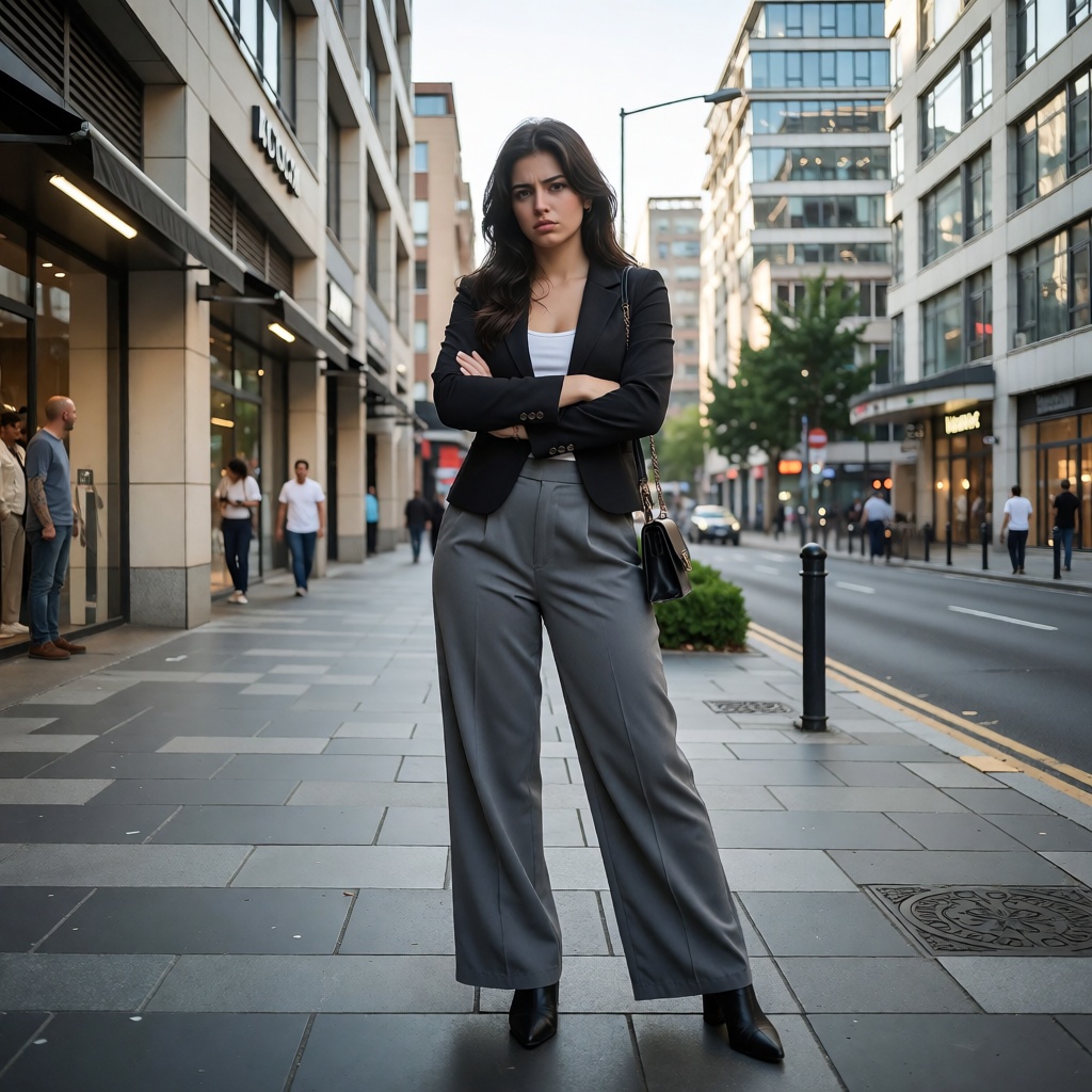 { "task": "create image",  "prompt": "A photorealistic young ***** woman giving a distinctly sulky and annoyed expression...