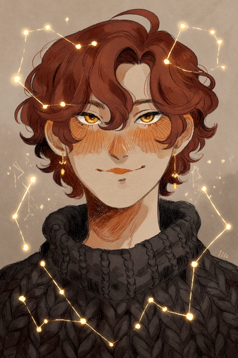 mel1fs1,  Portrait of a young man,  wavy auburn hair on Tensor.Art