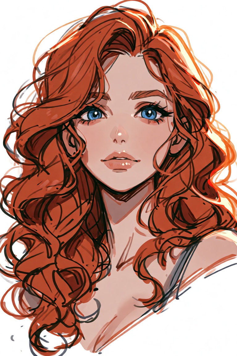 a digital drawing style,  a beautiful woman,  portrait on Tensor.Art