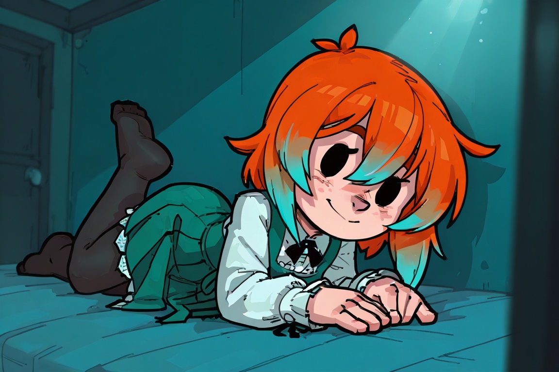 1 girl,  solo,  green dress on Tensor.Art