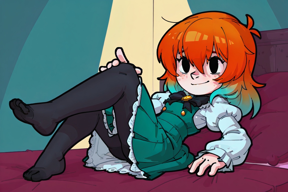 1 girl,  solo,  green dress on Tensor.Art