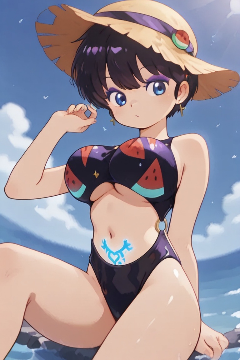 Ring bikini,  connected bikini,  eyeshadow on Tensor.Art