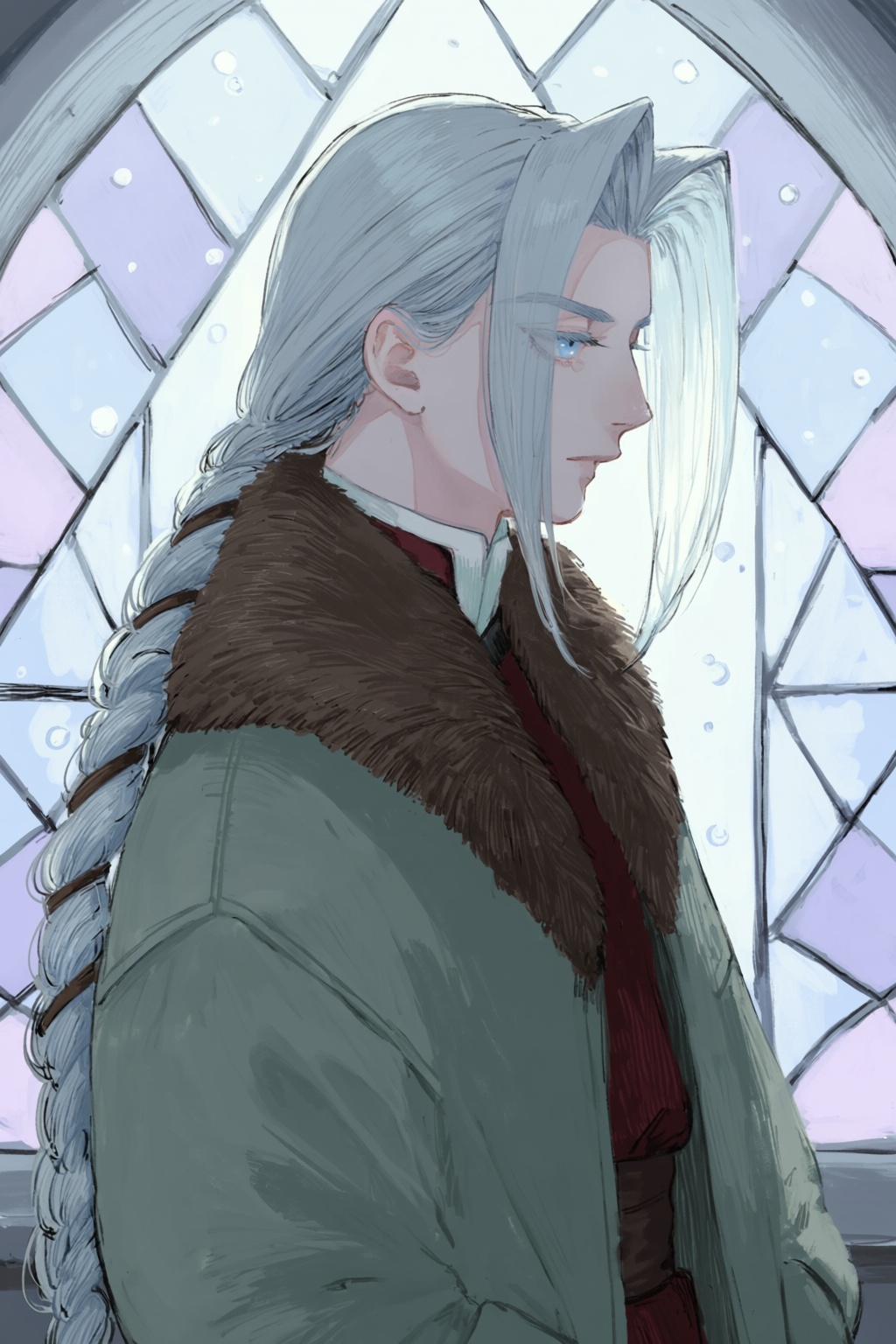 highres,  absurdres,  @canariadraw Captured from a stark profile angle on Tensor.Art