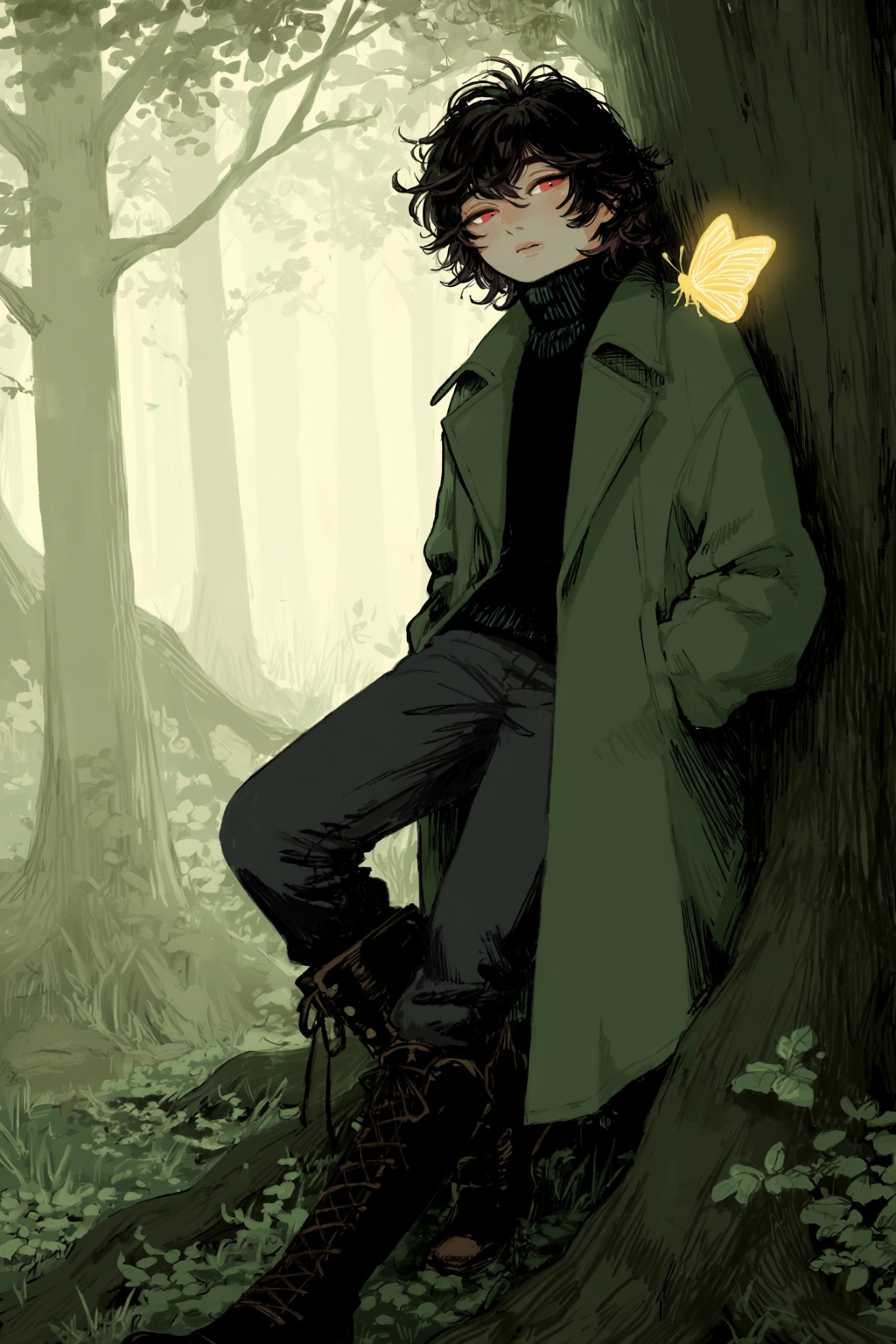 highres,  absurdres,  @canariadraw A young man with messy on Tensor.Art