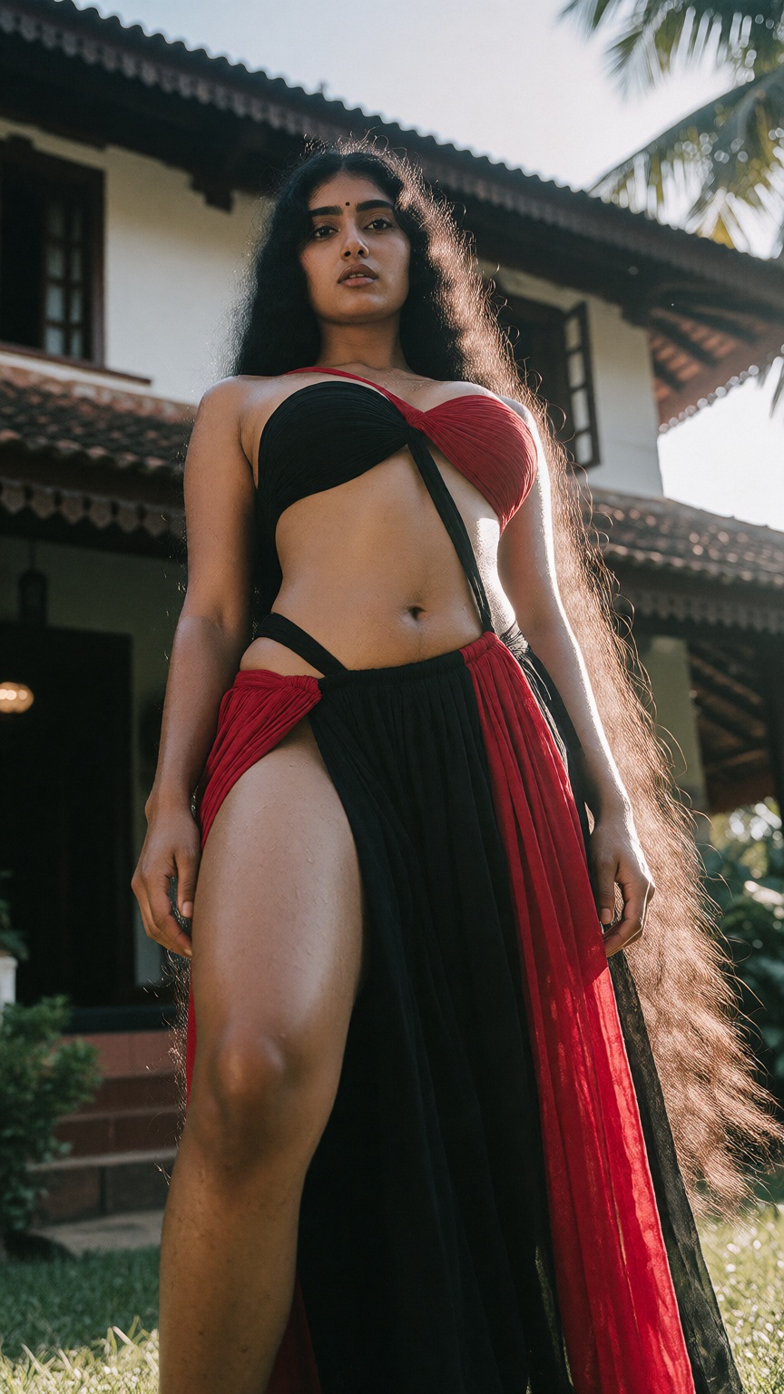 Low angle A mallu woman,  hourglass figure,  perfect body structure on Tensor.Art