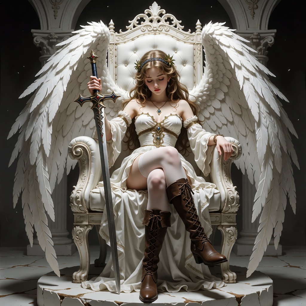 1girl,  wings,  throne on Tensor.Art