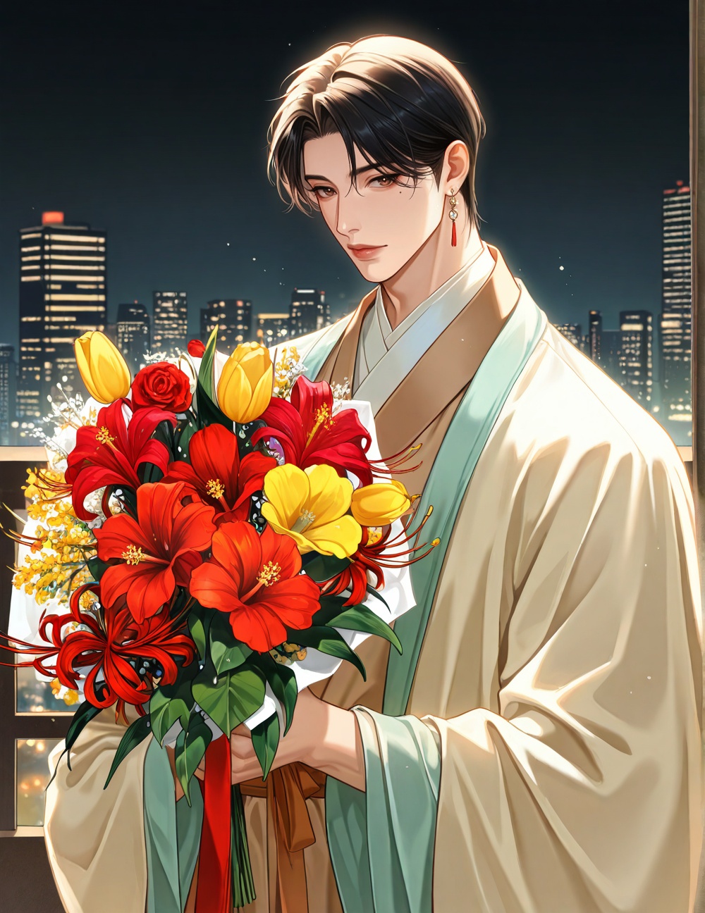solo male,  male focus,  male only on Tensor.Art