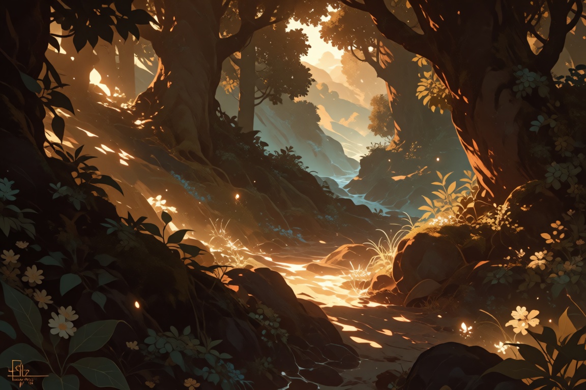 A vast landscape of a fantasy world,  high-quality painterly anime illustration,  polished digital painting on Tensor.Art