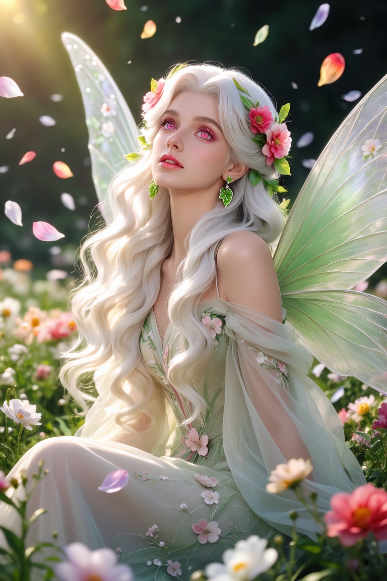 1woman,  solo,  portrait of a young majestic flower fae woman on Tensor.Art