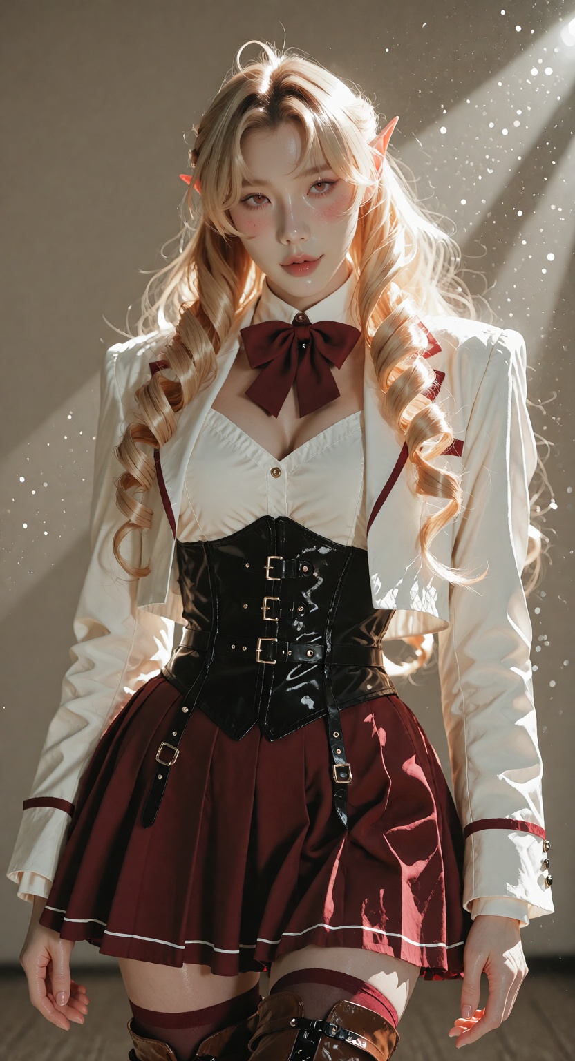 photorealistic high-fashion commercial photograph,  shot on 85mm lens,  eye-level on Tensor.Art