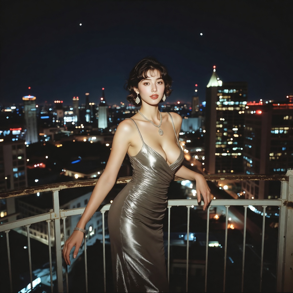 Ultra realistic photography,  22 year old woman,  luxurious 1980s evening fashion on Tensor.Art
