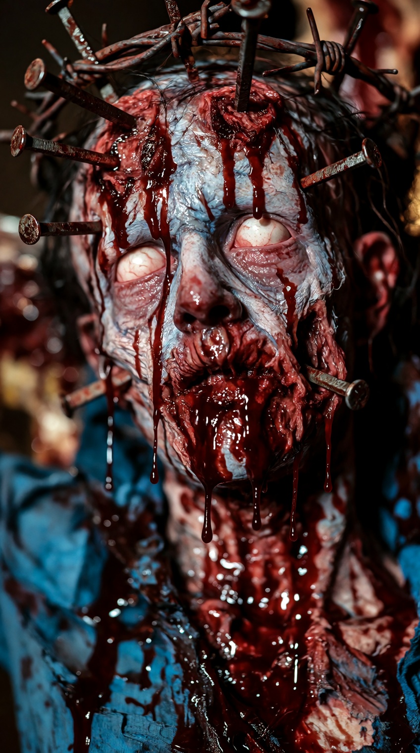 @knightmarecult,  a close-up of a grotesque horror figure,  its pale on Tensor.Art