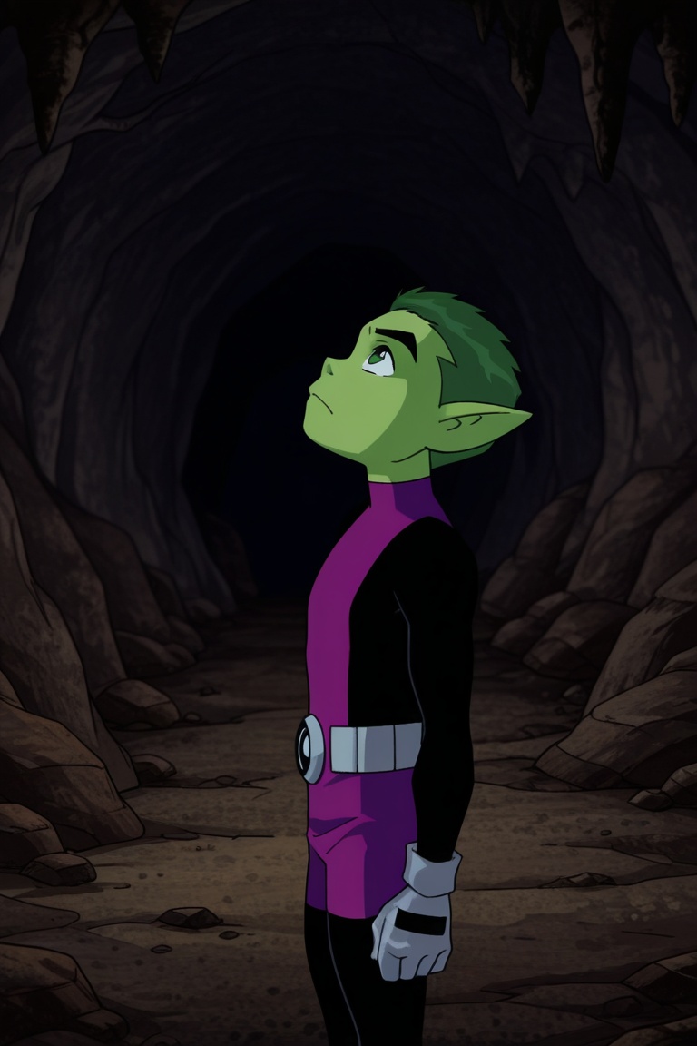 beastboy,  green hair,  green eyes on Tensor.Art