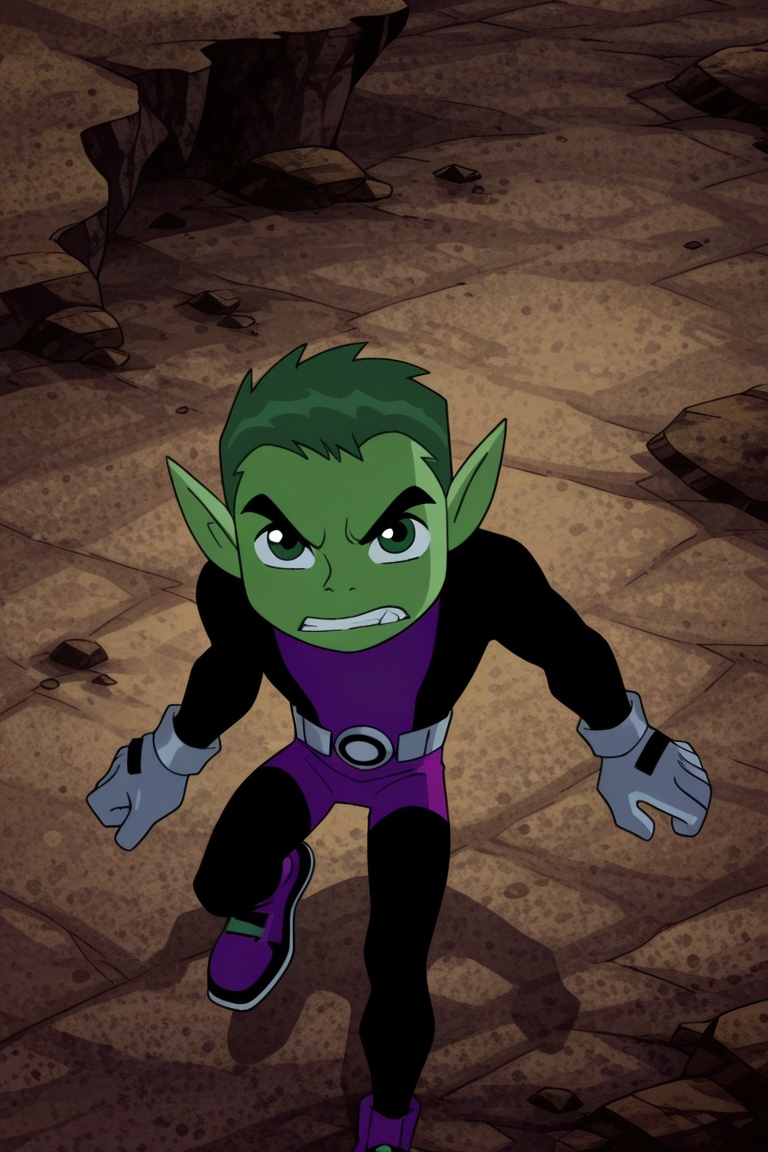 beastboy,  green hair,  green eyes on Tensor.Art