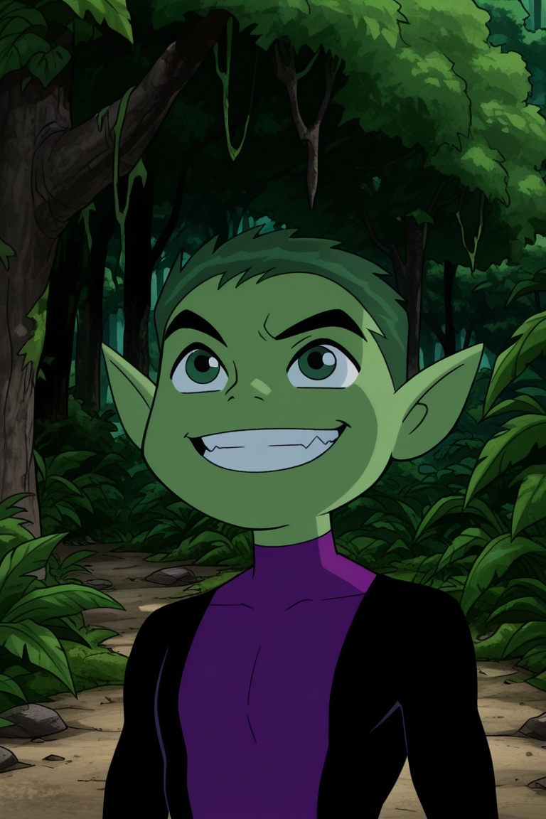 beastboy,  green hair,  green eyes on Tensor.Art