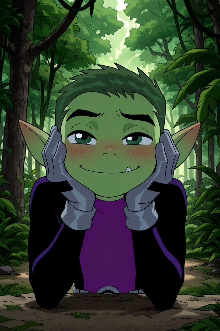 beastboy,  green hair,  green eyes on Tensor.Art