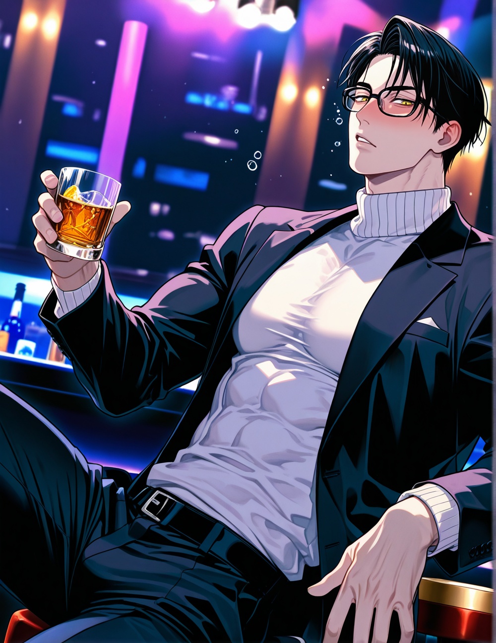 1boy,  black hair,  yellow eyes on Tensor.Art