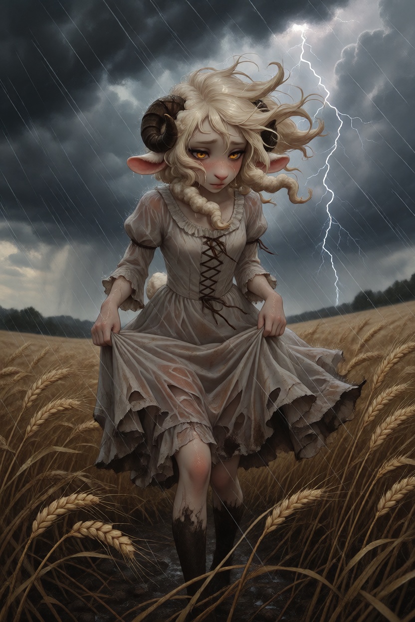 @Ophelia,  anthro sheep girl,  tan skin sheep ears on Tensor.Art