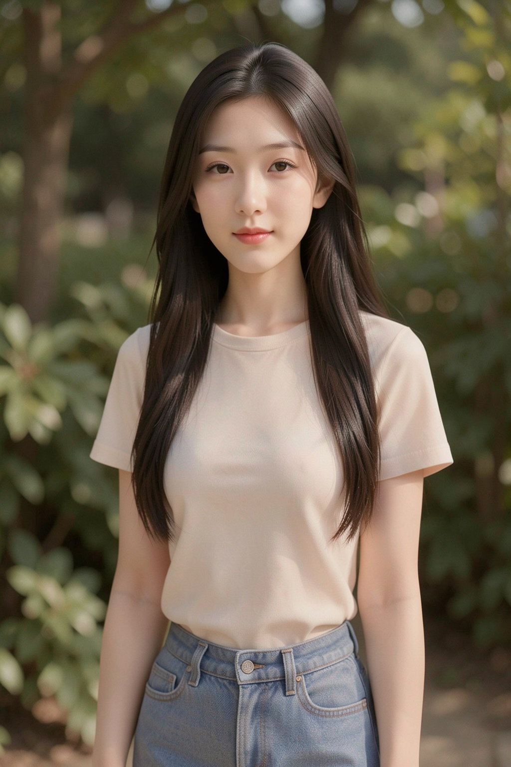 一位年轻的东亚女性,  看起来二十岁出头,  位于画面中心 on Tensor.Art