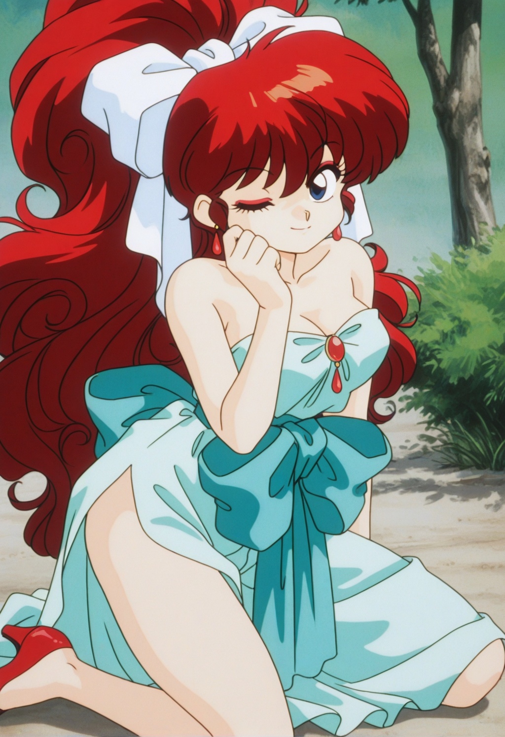rankosaotome,  1girl,  red hair on Tensor.Art