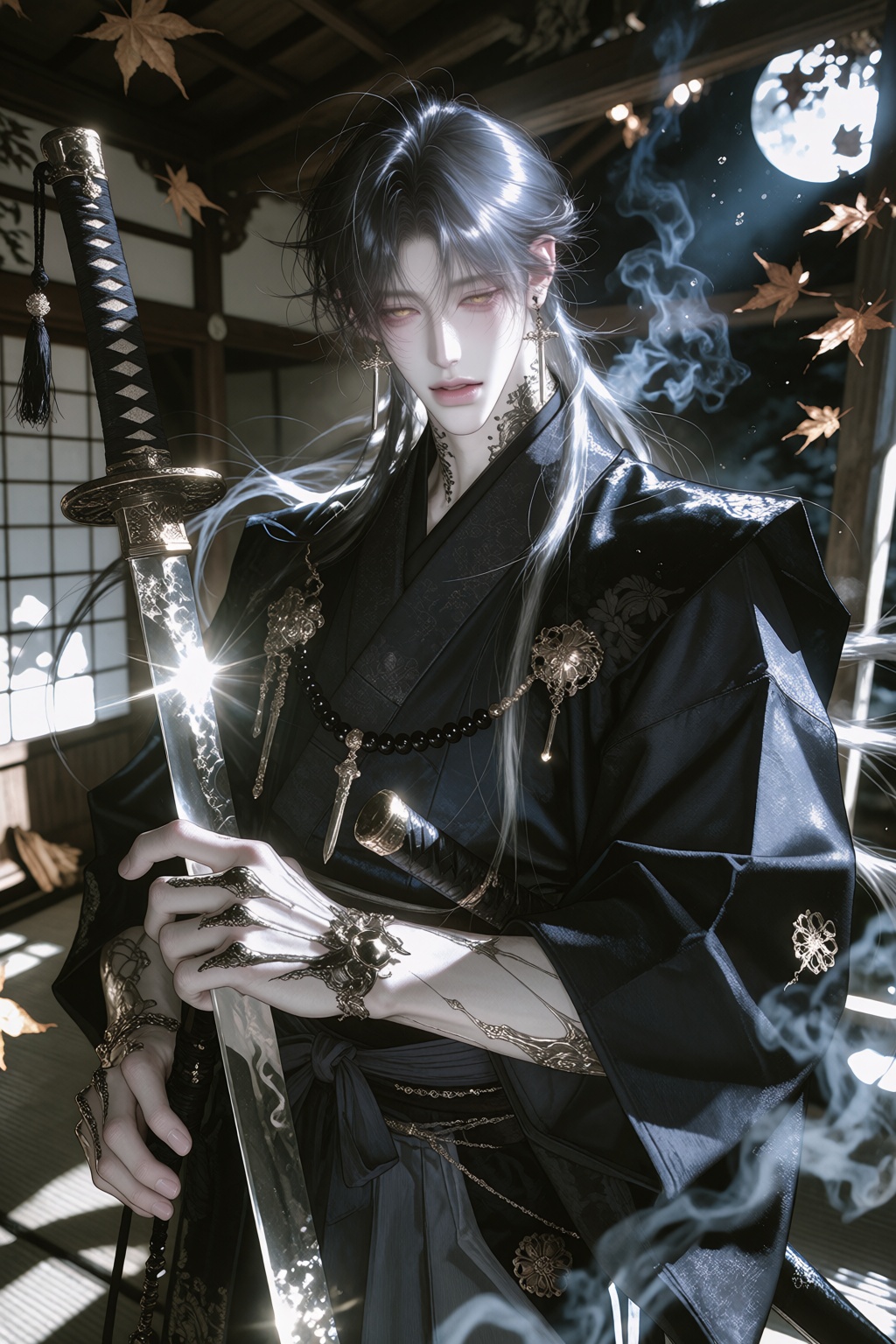 character: ))),  ),  ancient Japanese sword spirit on Tensor.Art