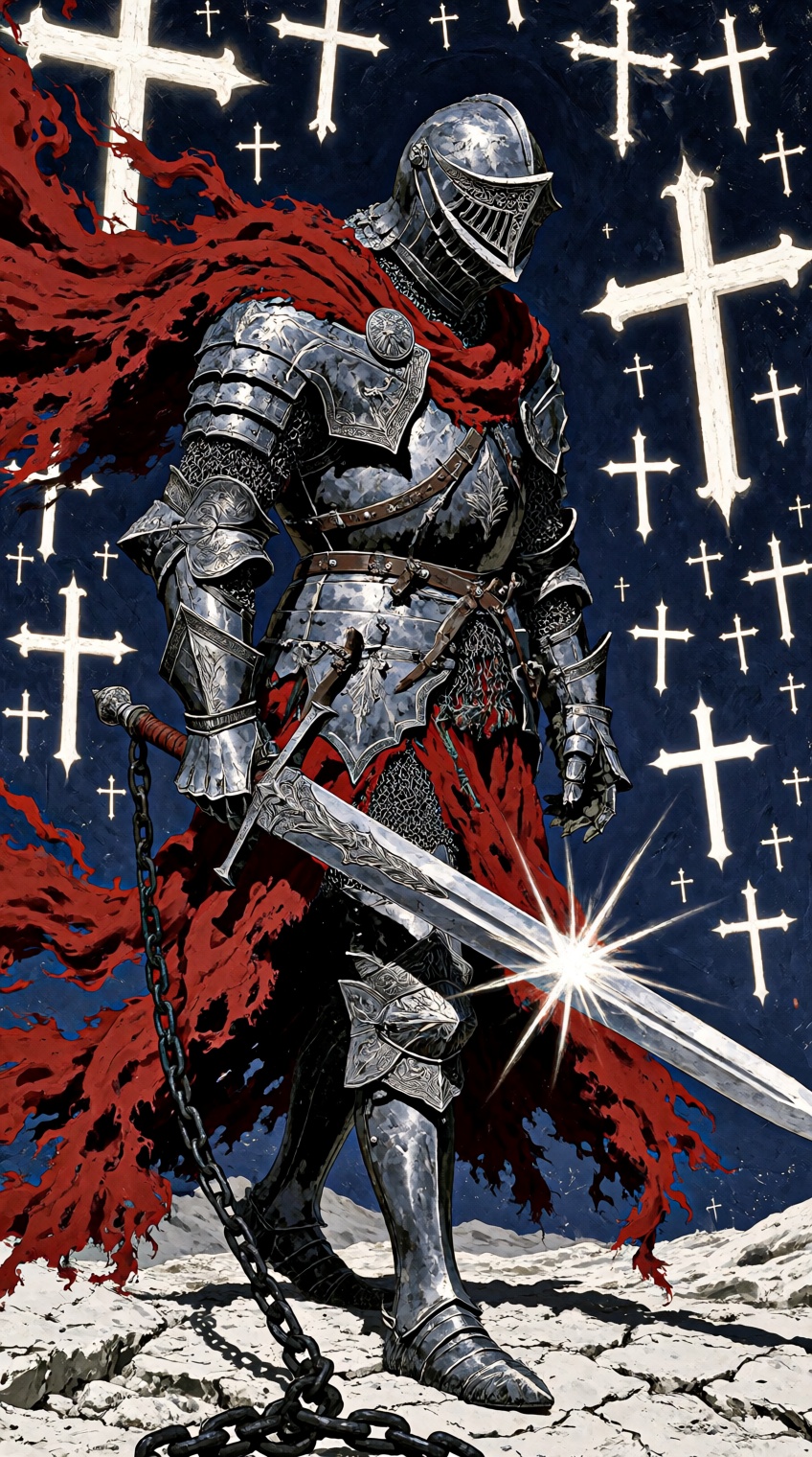@houseofuday_,  A solitary,  imposing knight clad in ornate on Tensor.Art