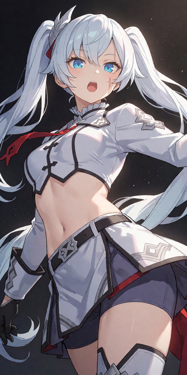 1girl,  solo,  Weiss Schnee from RWBY cosplaying as Neo Politan on Tensor.Art