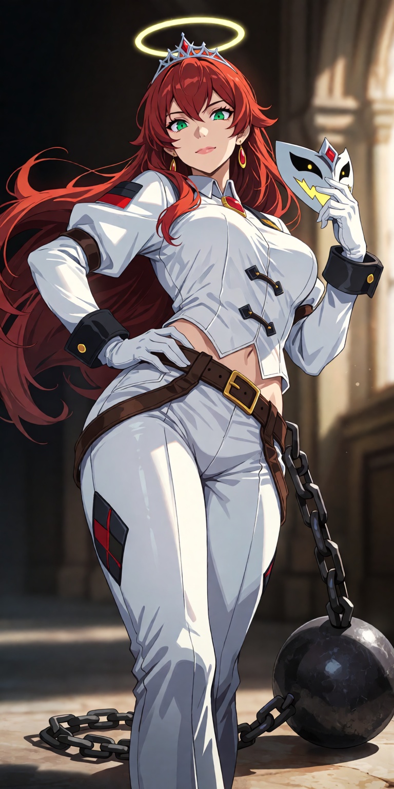 1girl,  solo,  Pyrrha Nikos from RWBY cosplaying as Jack-O' Valentine from Guilty Gear on Tensor.Art