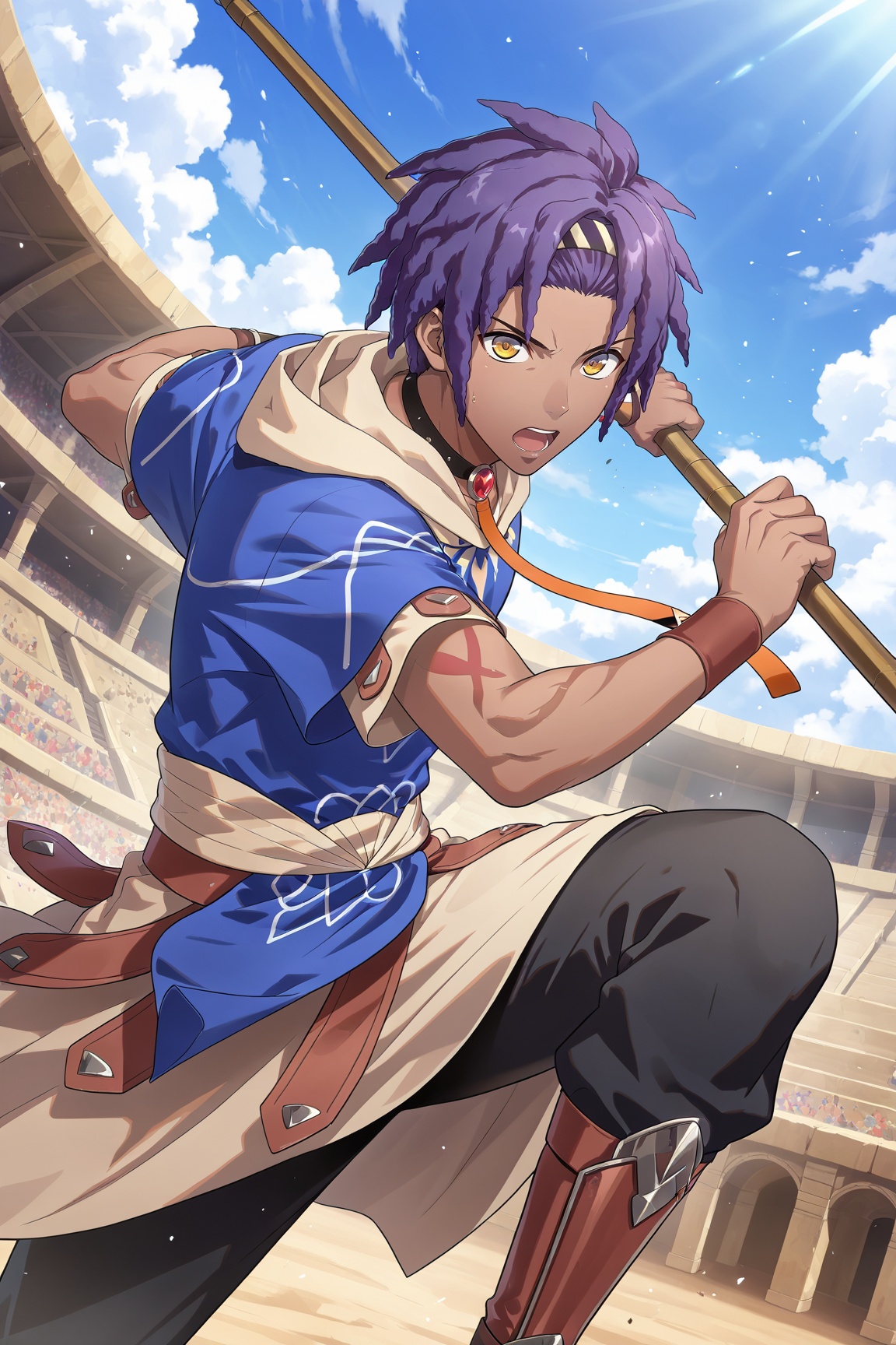 1boy,  CaiFEFW,  purple hair on Tensor.Art