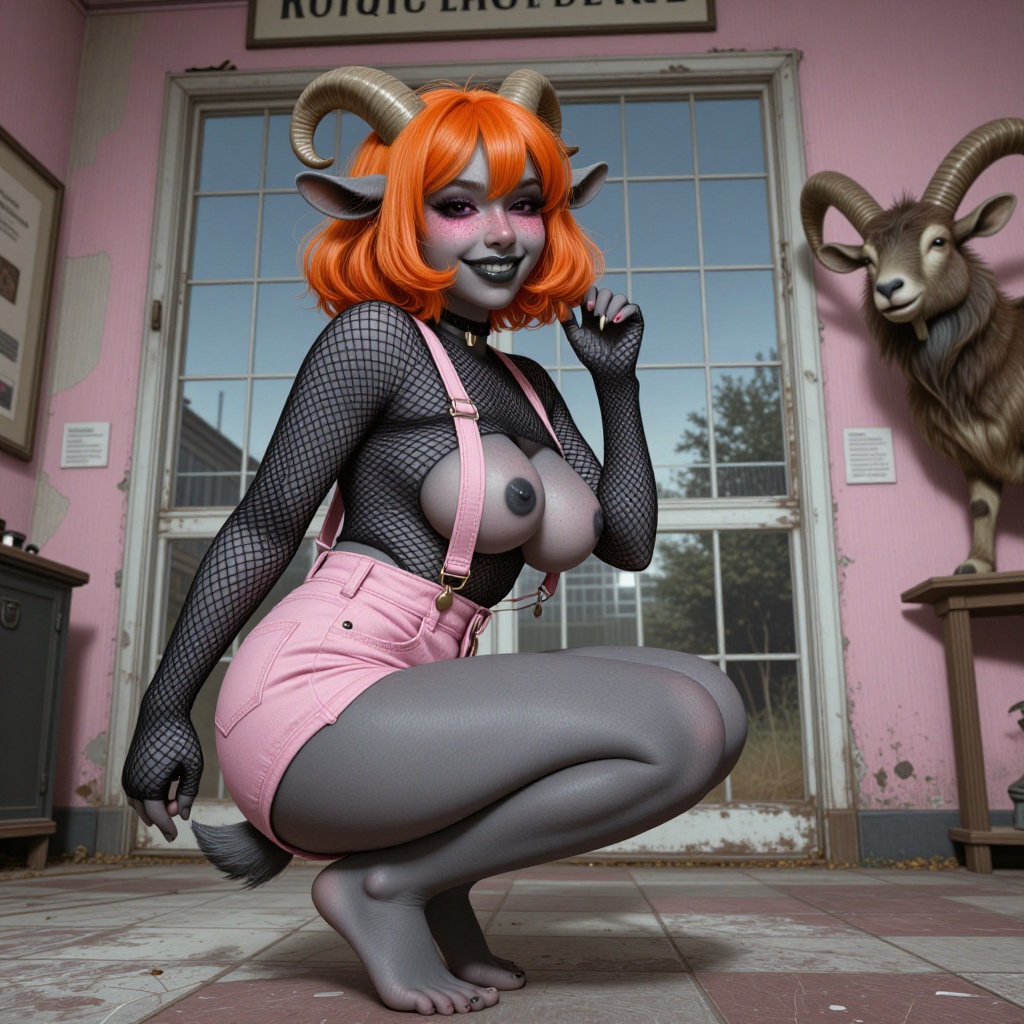 @Nan,  anthro goat girl,  tiny pink freckles on Tensor.Art