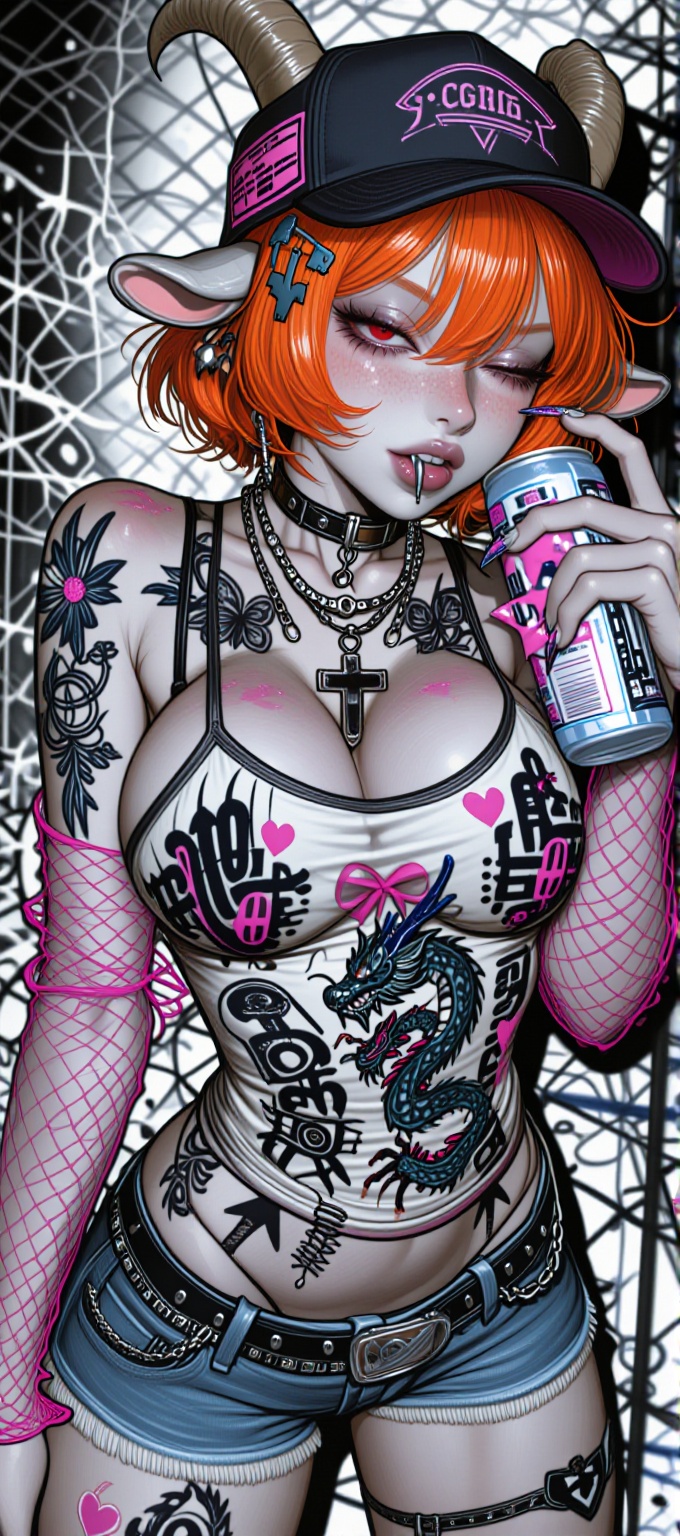 @Nan,  anthro goat girl,  tiny pink freckles on Tensor.Art