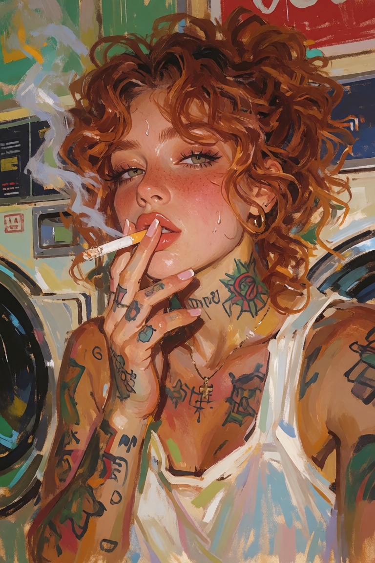 beautiful young ***** with unruly copper curls,  faded tattoos and perpetually bitten nails,  keeps every receipt from eve...